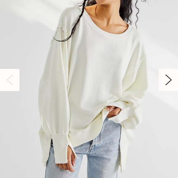 FREE PEOPLE Camden XL Frenchnilla White Sweatshirt We The Free